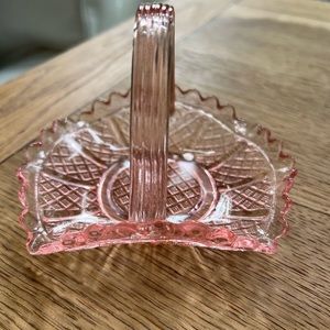 Mini pink glass basket